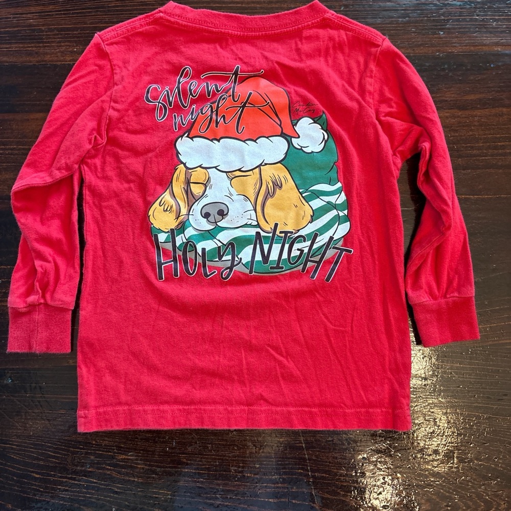 Cardin McCoy Red Holiday Dog Long Sleeve Tee